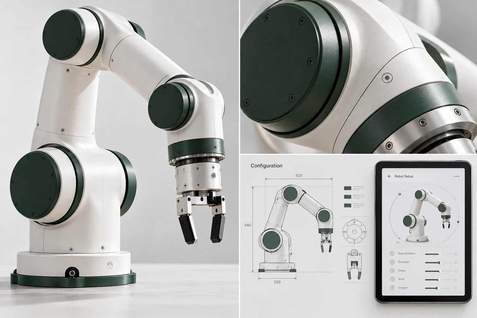 协作机器人品牌与产品:机械结构与配置体验,虚拟概念细节