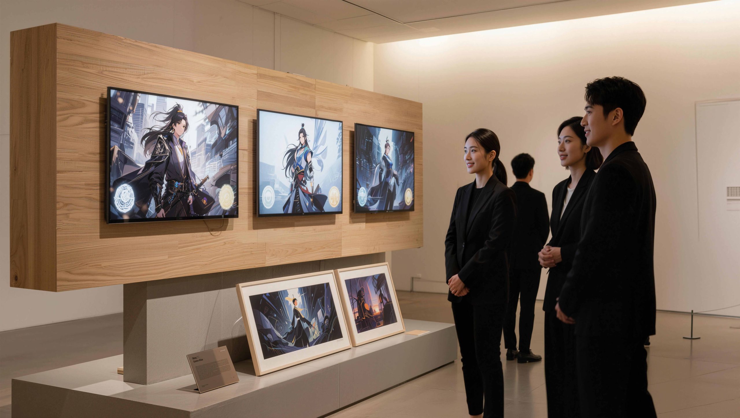 展墙上的原创角色画