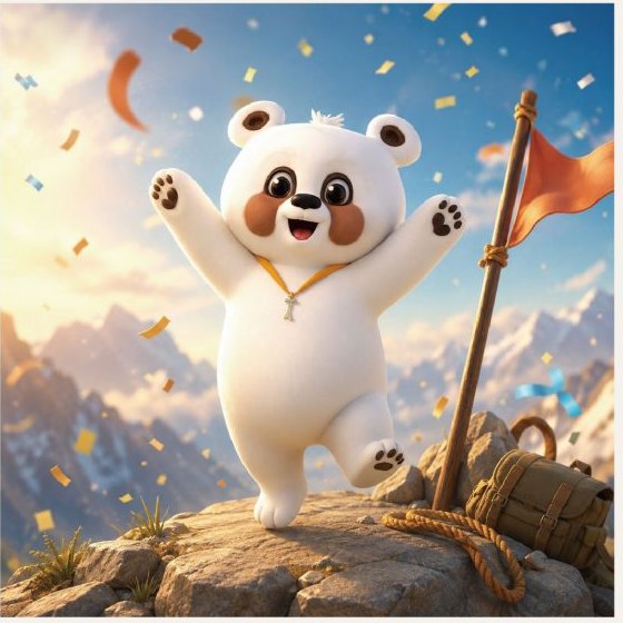 白熊金坠 欢乐庆祝