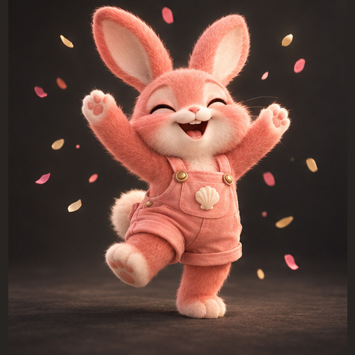 珊瑚小兔 欢乐庆祝