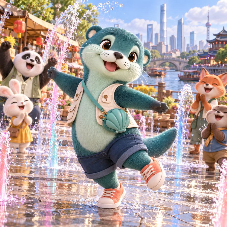 碧波水獭 欢乐庆祝