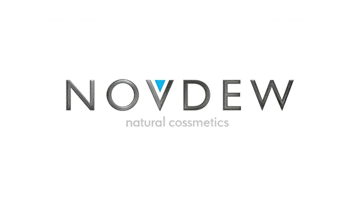 NOVDEW 品牌标志 · 字母 V 中的蓝色识别元素